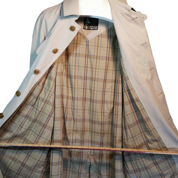 NWT VTG Harbor Master Avenger Trench Coat Single Breasted Cement Blue Khaki 40L - Picture 4 of 9